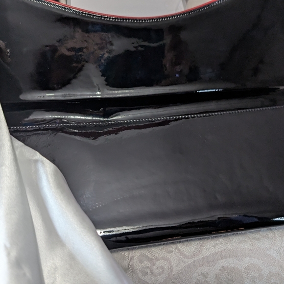 Christian Louboutin Loubiclutch Pigalle Black Patent Leather Spiked Clutch- RARE - Picture 3 of 5